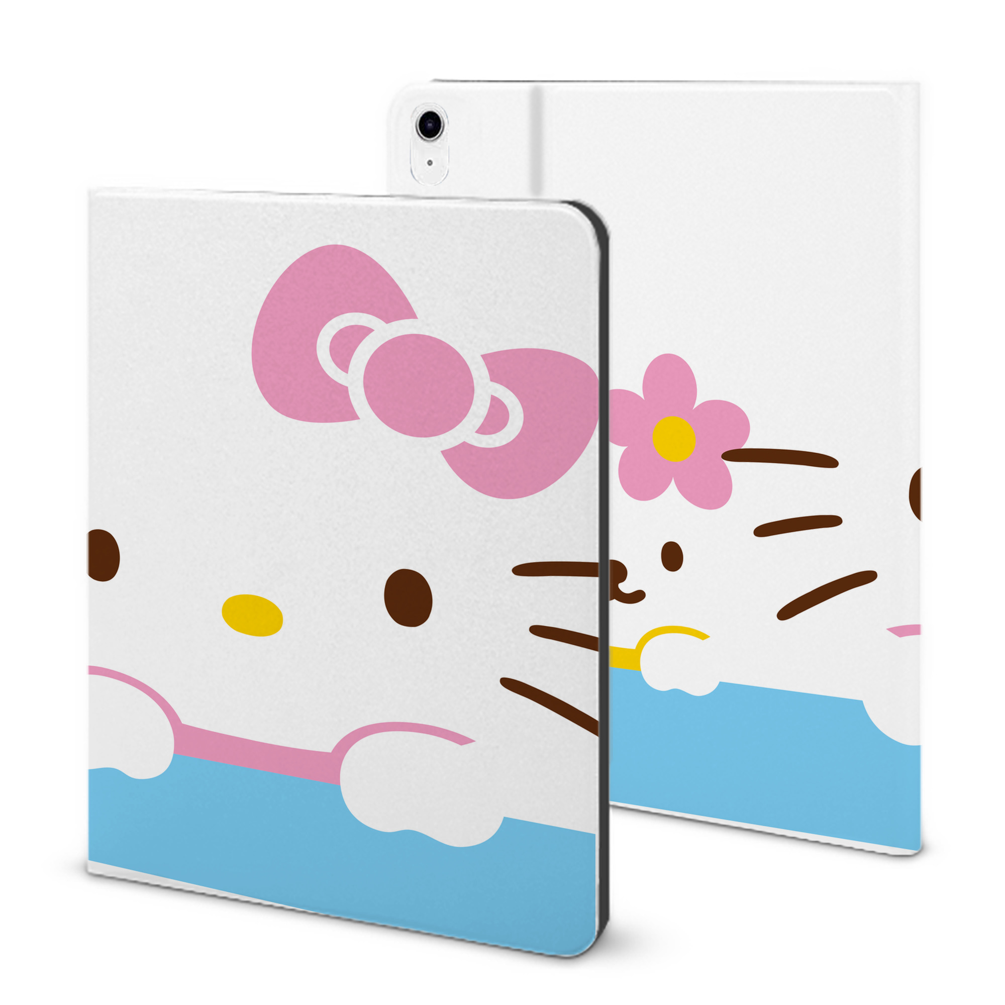 （画像用） Hello Kitty ハローキティ IPad ケース ブック型 PUレザー TPU 耐衝撃 軽量 薄型 ペン収納なし 全面保護 IPad 各モデル対応